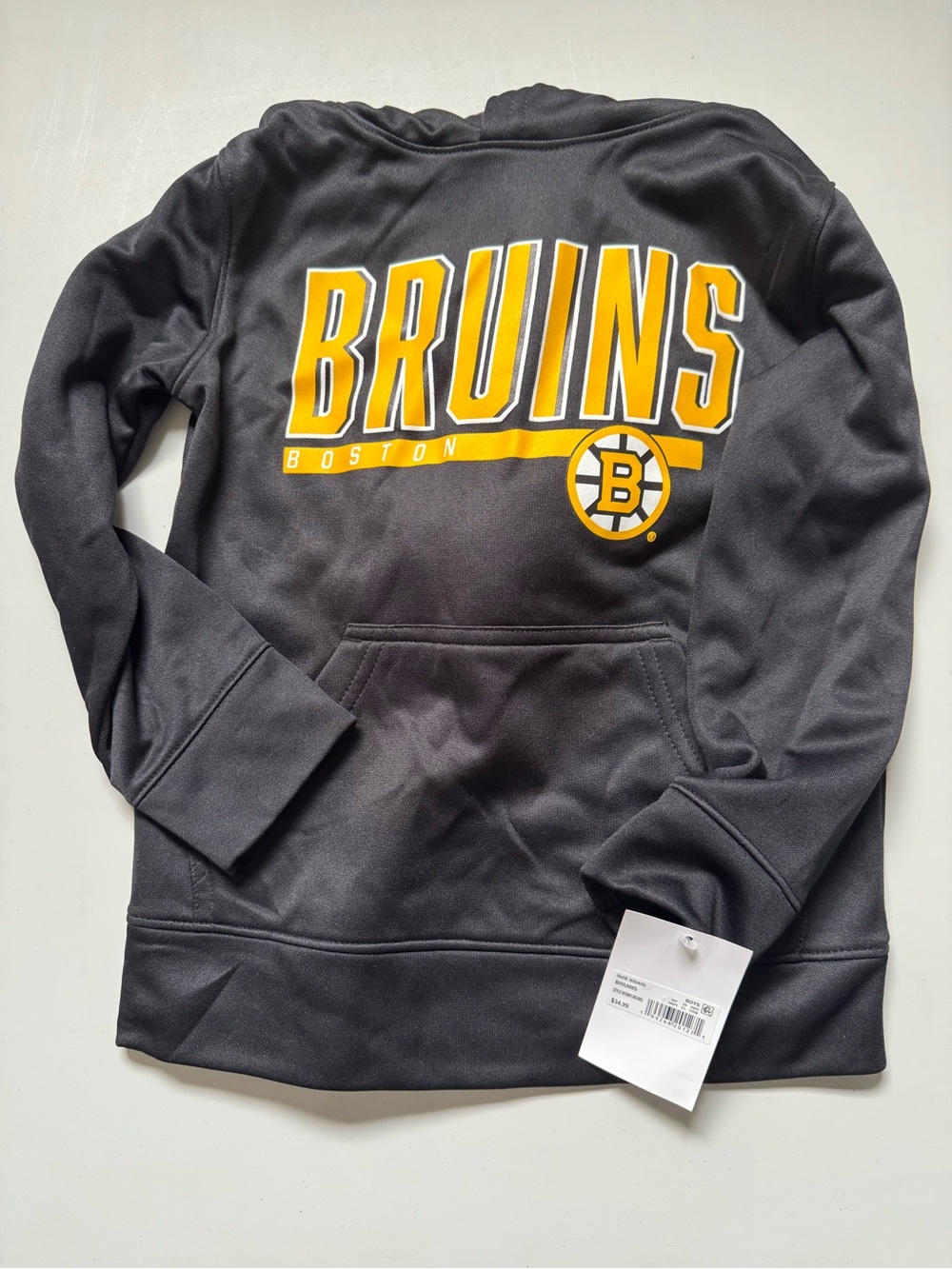 NHL Kids Boston Bruins Black & Gold Pullover Hoodie XS NWT
